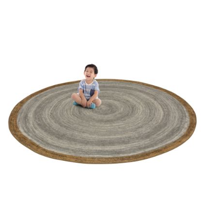 Picture of Joy Carpets Feeling Natural Kids Round Area Rug, 7-29/50ft x 7-29/50ft, Stone