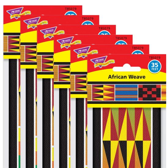 Picture of TREND Bolder Borders, 2-3/4in x 39in, African Weave, 66 Borders Per Pack, Set Of 6 Packs