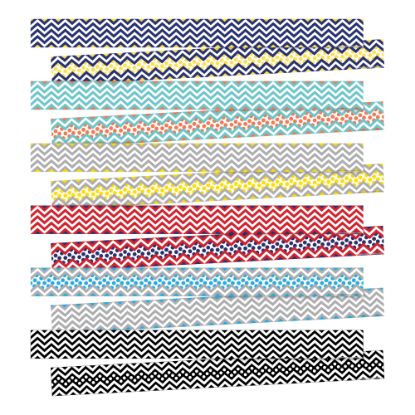 Picture of Barker Creek Chevron Double-Sided 6-Design Borders, 3in x 35in, 12 Strips Per Pack, Set Of 6 Packs