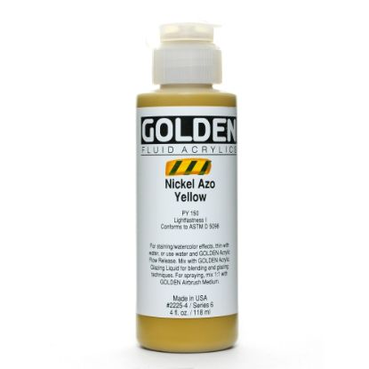 Picture of Golden Fluid Acrylic Paint, 4 Oz, Nickel Azo Yellow