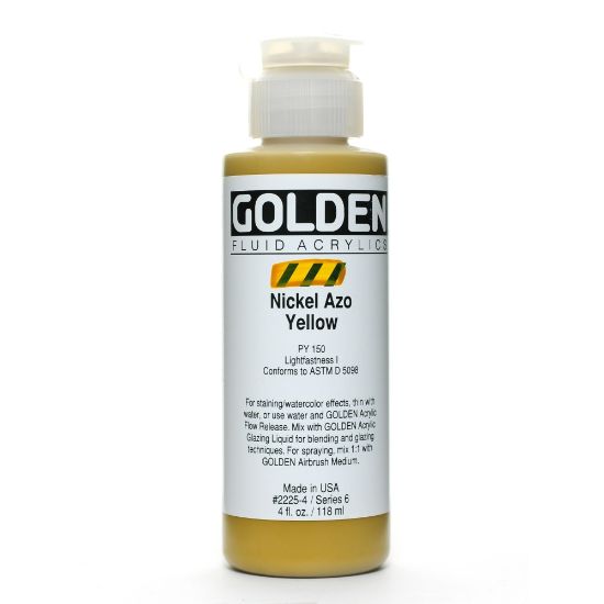 Picture of Golden Fluid Acrylic Paint, 4 Oz, Nickel Azo Yellow