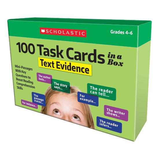 Picture of Scholastic 100 Task Cards In A Box: Text Evidence, Grades 4-6