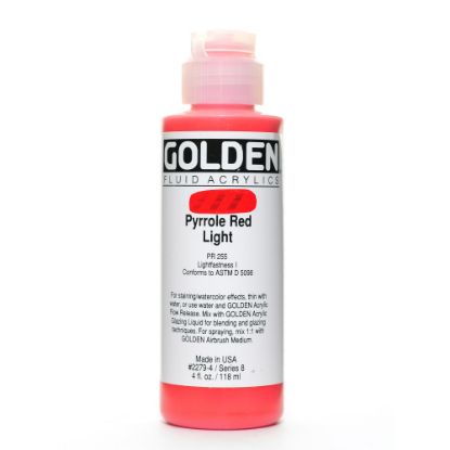 Picture of Golden Fluid Acrylic Paint, 4 Oz, Pyrrole Red Light