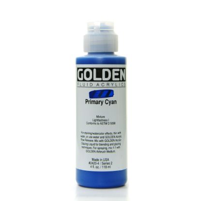 Picture of Golden Fluid Acrylic Paint, 4 Oz, Primary Cyan