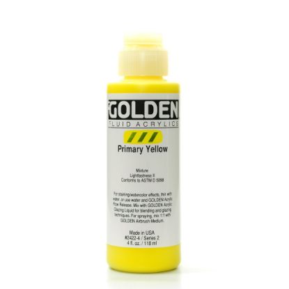 Picture of Golden Fluid Acrylic Paint, 4 Oz, Primary Yellow