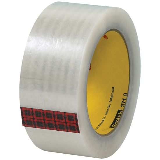 Picture of 3M 371 Carton Sealing Tape, 3in Core, 2in x 110 Yd., Clear, Case Of 6