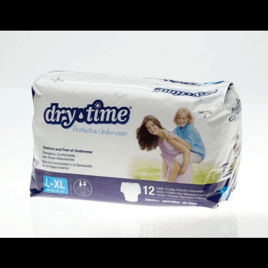 Picture of Medline DryTime Disposable Protective Youth Underwear, Large/X-Large, 12 Per Bag, Case Of 4 Bags