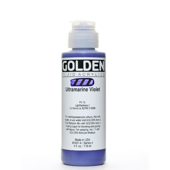 Picture of Golden Fluid Acrylic Paint, 4 Oz, Ultramarine Violet