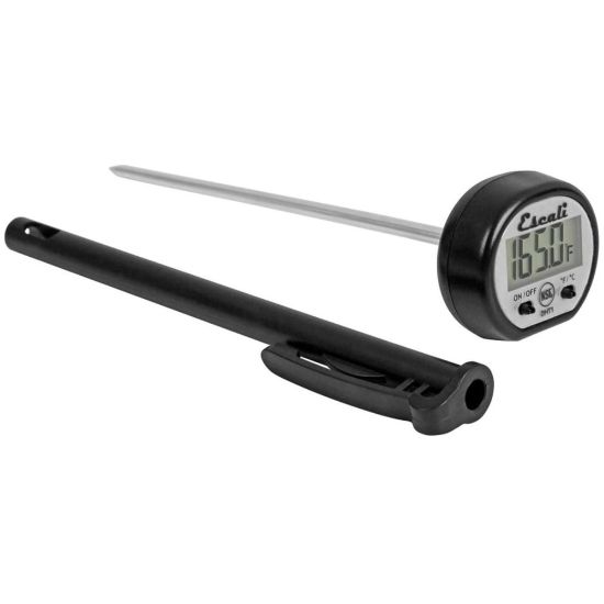 Picture of Escali Digital Pocket Thermometer - 40 deg.F (-40 deg.C) to 500 deg.F (260 deg.C) - Antimicrobial, Pocket Clip, Easy to Read, Suction Cup, Anti-roll, Temperature Guide, Handle - For Food, Cooking, Beef, Lamb, Pork, Veal, Fish, Poultry, Surface