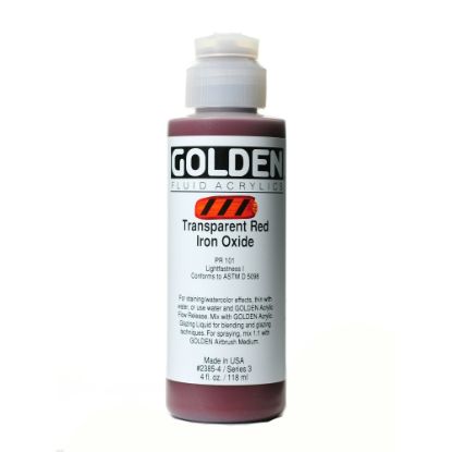 Picture of Golden Fluid Acrylic Paint, 4 Oz, Transparent Red Iron Oxide