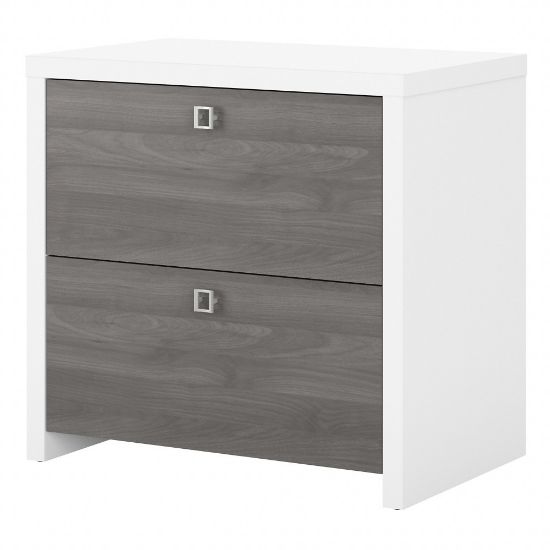 Picture of Bush Business Furniture Echo 31-5/8inW x 20inD Lateral 2-Drawer File Cabinet, Pure White/Modern Gray, Standard Delivery