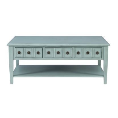 Picture of Powell Southam Coffee Table, 20inH x 47-3/4inW x 28inD, Teal