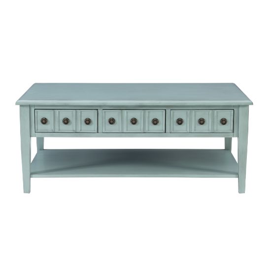 Picture of Powell Southam Coffee Table, 20inH x 47-3/4inW x 28inD, Teal