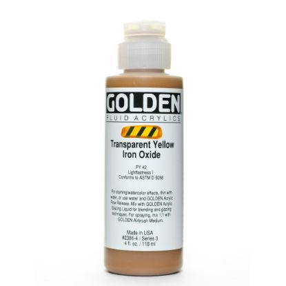 Picture of Golden Fluid Acrylic Paint, 4 Oz, Transparent Yellow Iron Oxide