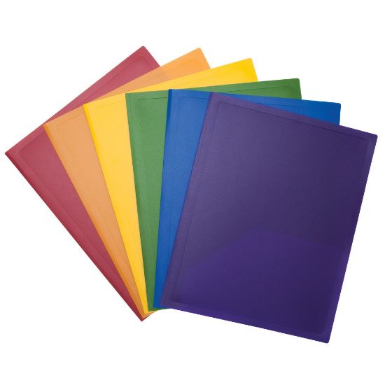 Picture of Office Depot Brand 2-Pocket Poly Portfolios, Letter Size, Assorted Colors, Case Of 48 Folders