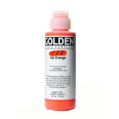 Picture of Golden Fluid Acrylic Paint, 4 Oz, Vat Orange