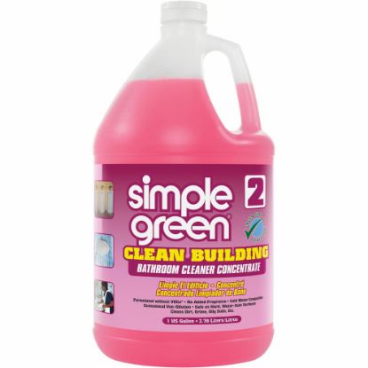 Picture of Simple Green Clean Building Bathroom Cleaner - For Multipurpose - Concentrate - 128 fl oz (4 quart) - 2 / Carton - Unscented, Non-toxic, Caustic-free, Non-flammable, VOC-free - Pink