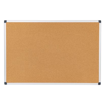 Picture of Office Depot Brand Cork Bulletin Board, 24in x 36in, Aluminum Frame With Silver Finish