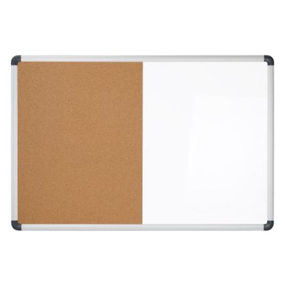 Picture of Realspace Magnetic Dry-Erase Whiteboard/Cork Bulletin Board, 24in x 36in, Silver Aluminum Frame