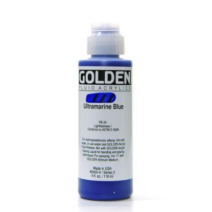 Picture of Golden Fluid Acrylic Paint, 4 Oz, Ultramarine Blue