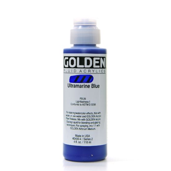 Picture of Golden Fluid Acrylic Paint, 4 Oz, Ultramarine Blue