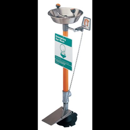 Picture of Pedestal Mounted Eye Washes, 11 1/2 in, Stainless Steel, 2 Head