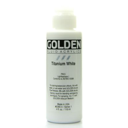 Picture of Golden Fluid Acrylic Paint, 4 Oz, Titanium White