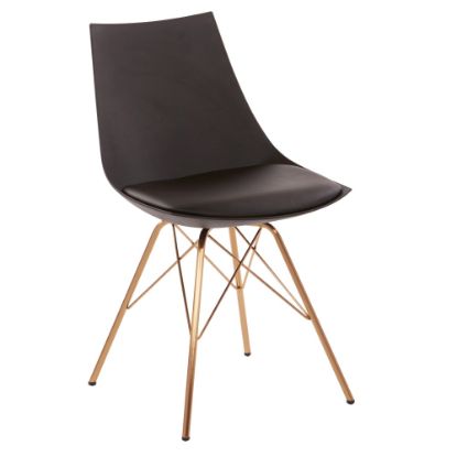 Picture of Ave Six Oakley Chair, Black/Gold Chrome