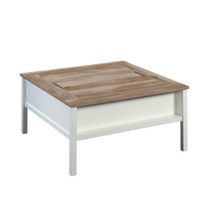 Picture of Sauder Cottage Road Coffee Table With Reversible Top, 19inH x 38-1/2inW x 39inD, Soft White/Lintel Oak