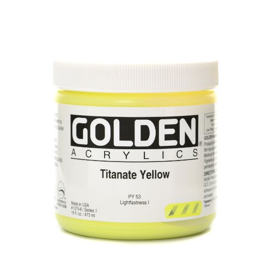 Picture of Golden Heavy Body Acrylic Paint, 16 Oz, Titanate Yellow