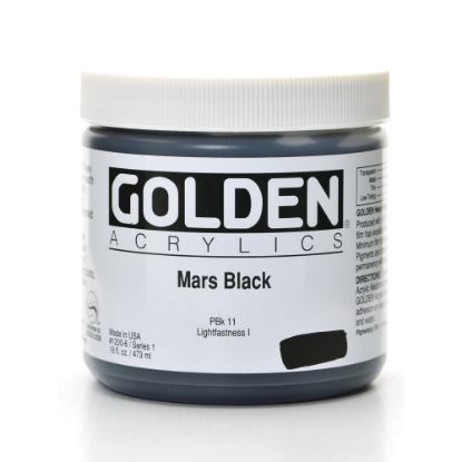 Picture of Golden Heavy Body Acrylic Paint, 16 Oz, Mars Black