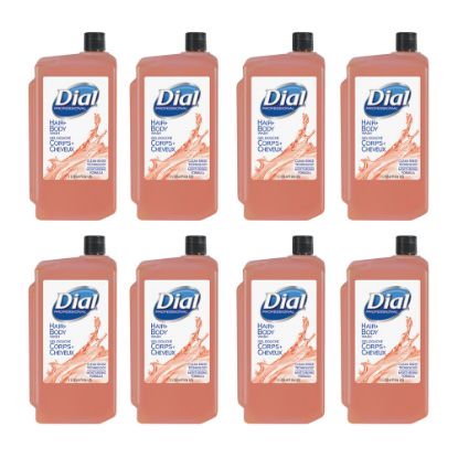 Picture of Dial Dispenser Refill Hair/Body Wash - 33.8 fl oz (1000 mL) - Hair, Body, Skin - Orange - Moisturizing - 8 / Carton