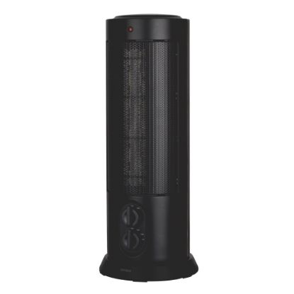 Picture of Optimus 1500-Watt Oscillating Tower Heater With Thermostat, 18in x 7-1/2in, Black