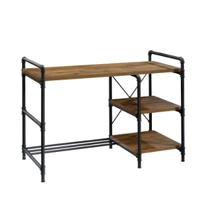 Picture of Sauder Iron City 48inW Computer Desk, Checked Oak