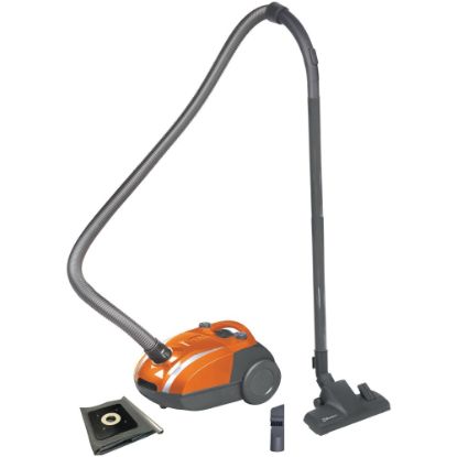 Picture of Koblenz KC-1100 Mystic Canister Vacuum Cleaner - 1200 W Motor - Bagged - Wand, Crevice Tool, Floor Brush, Pick-up Tool, Carpet Tool - Carpet - 3-stage - Orange, Gray