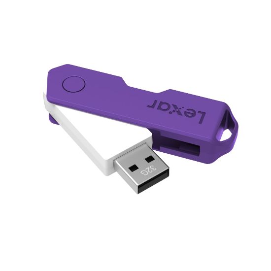 Picture of Lexar JumpDrive TwistTurn2 USB 2.0 Flash Drive, 32GB, Assorted Colors, LJDTT2-32GABOD20