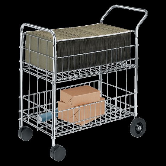 Picture of Fellowes Chrome Mail Cart, 150 Lb. Capacity