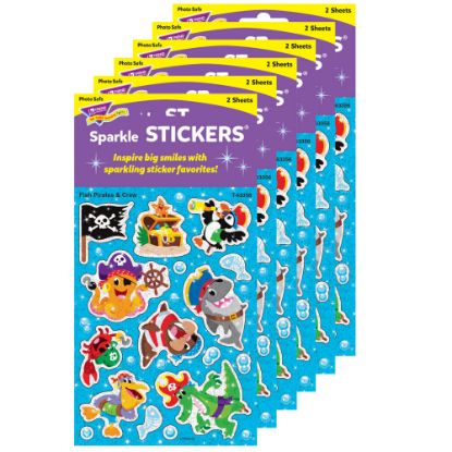 Picture of Trend Sparkle Stickers, Fish Pirates & Crew, 32 Stickers Per Pack, Set Of 6 Packs