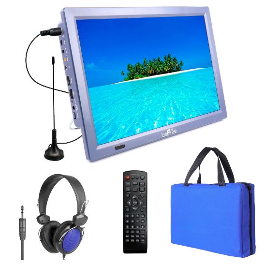 Picture of BeFree Sound 14in LED Portable Television With Carry Bag And Headphones, Blue