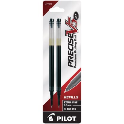 Picture of Pilot Precise Liquid Ink Retractable Rollerball Refills, V5, 0.5 mm, Extra-Fine Point, Black, Pack Of 2