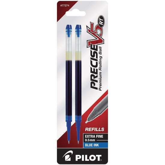 Picture of Pilot Precise Liquid Ink Retractable Rollerball Refills, V5, 0.5 mm, Extra-Fine Point, Blue, Pack Of 2