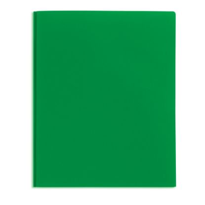 Picture of Office Depot Brand 2-Pocket School-Grade Poly Folder with Prongs, Letter Size, Green