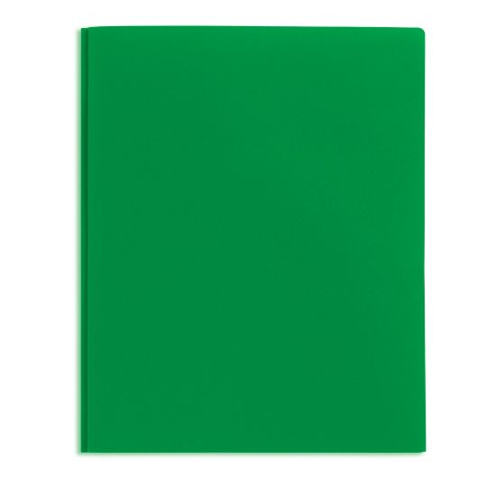 Picture of Office Depot Brand 2-Pocket School-Grade Poly Folder with Prongs, Letter Size, Green