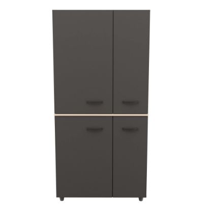 Picture of Inval Kratos Series 32inW Large Storage Cabinet, Dark Gray/Maple