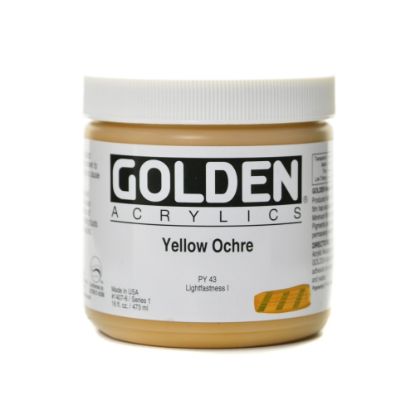 Picture of Golden Heavy Body Acrylic Paint, 16 Oz, Yellow Ochre