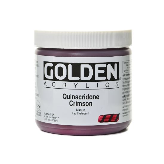 Picture of Golden Heavy Body Acrylic Paint, 16 Oz, Quinacridone Crimson