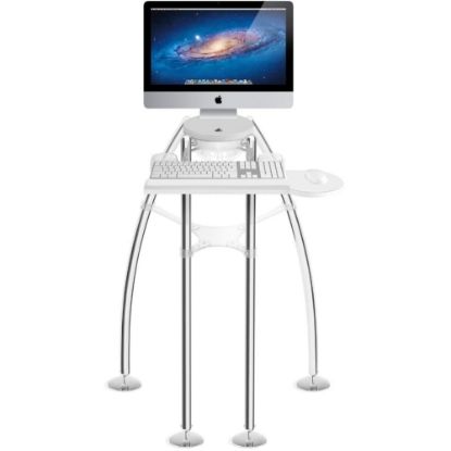 Picture of Rain Design iGo Desk for iMac 24-27IN Standing model - 24in to 27in Screen Support - 42in Height x 33in Width x 33in Depth - Floor Stand - Polished Chrome - Silver