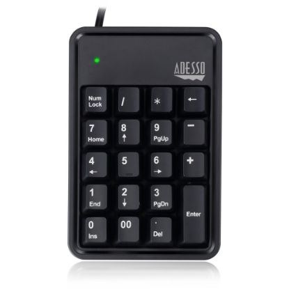 Picture of Adesso AKB-600HB USB Mechanical Keypad With 3-Port USB Hub, Black