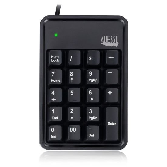 Picture of Adesso AKB-600HB USB Mechanical Keypad With 3-Port USB Hub, Black