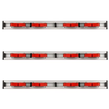 Picture of Alpine 5-Hook Mop And Broom Holders, 1-3/4in x 20in 2-7/16in, Red/Gray, Pack Of 3 Racks